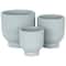 Light Blue Ceramic Planter with Tapered Base Set